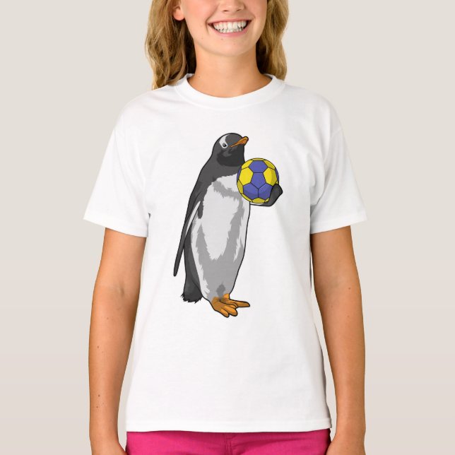 Pinguin beim Handball Sports T-Shirt (Vorderseite)