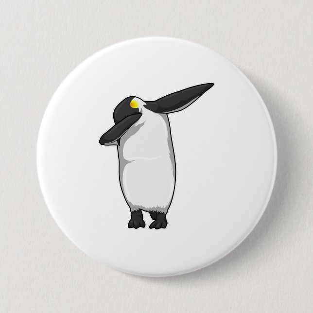 Pinguin beim Hip Hop Dance Dab Button (Vorderseite)