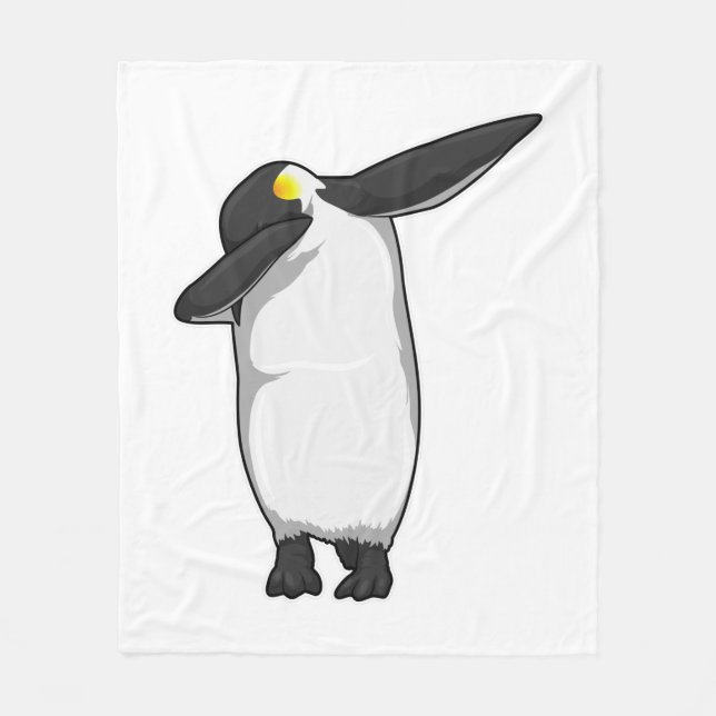 Pinguin beim Hip Hop Dance Dab Fleecedecke (Vorderseite)