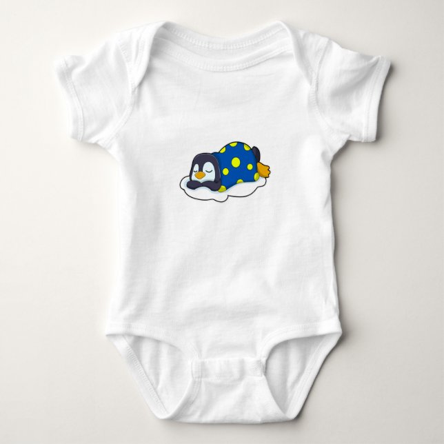Pinguin beim Schlafen mit Blanket Baby Strampler (Vorderseite)