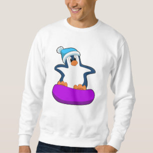 Pinguin beim Snowboarden mit Snowboard Sweatshirt