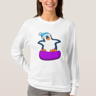 Pinguin beim Snowboarden mit Snowboard T-Shirt