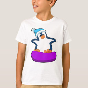 Pinguin beim Snowboarden mit Snowboard T-Shirt