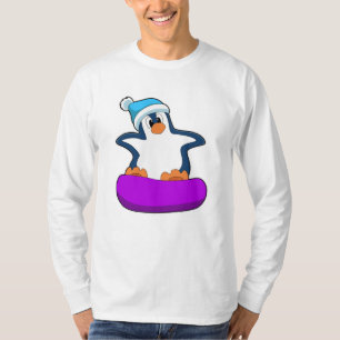 Pinguin beim Snowboarden mit Snowboard T-Shirt