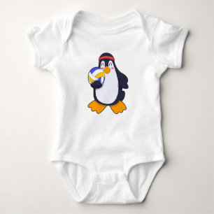 Pinguin beim Volleyball-Sport Baby Strampler