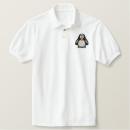 Pinguin bestickt auf Polo-Shirt