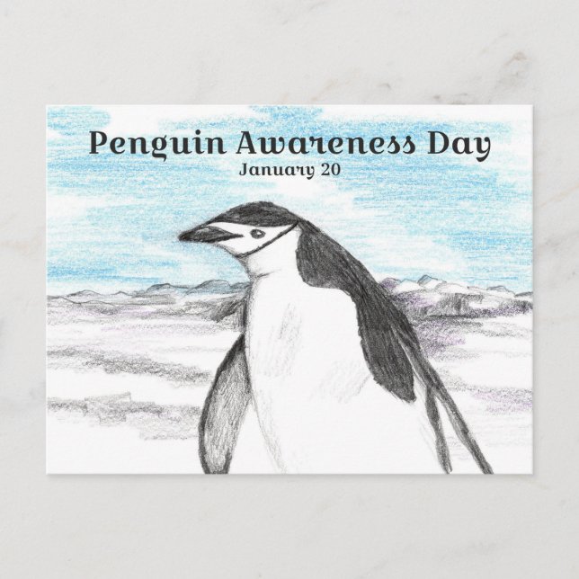Pinguin-Bewusstseinstag 20. Januar Winter Postkarte (Vorderseite)