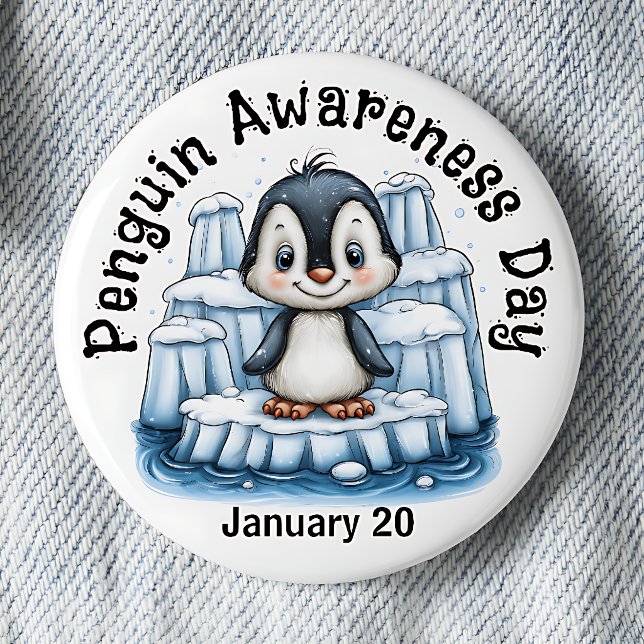 Pinguin-Bewusstseinstag-Anstecknadel Button (Von Creator hochgeladen)