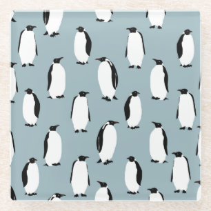Pinguin Bird Animal Niedlich Pattern Glasuntersetzer