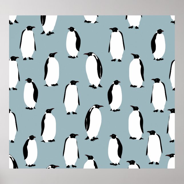 Pinguin Bird Animal Niedlich Pattern Poster (Vorne)