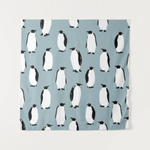 Pinguin Bird Animal Niedlich Pattern Wandteppich