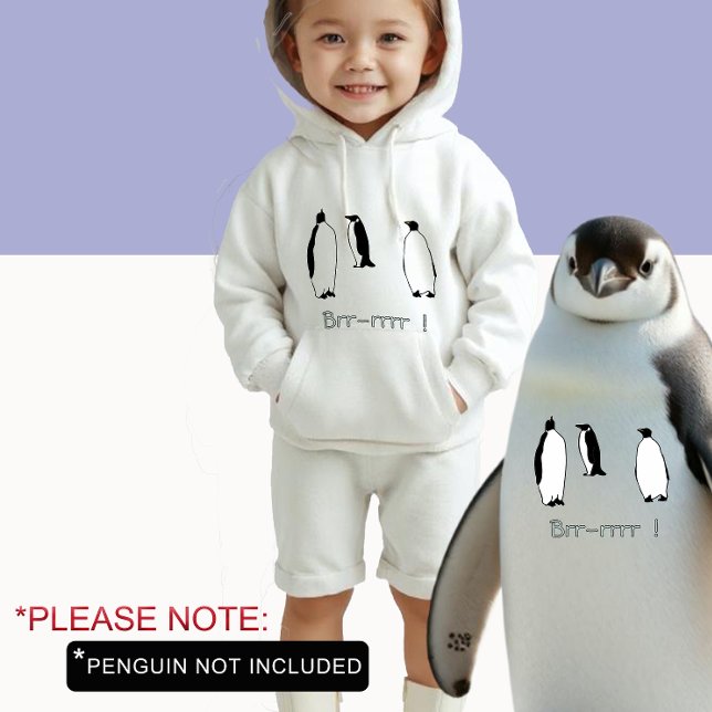 Pinguin Bird Antarktis Personalisierter Winterweiß Hoodie (Von Creator hochgeladen)