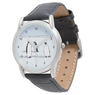 Pinguin Bird Snow Cool Blue Pinguin Lover Geschenk Armbanduhr