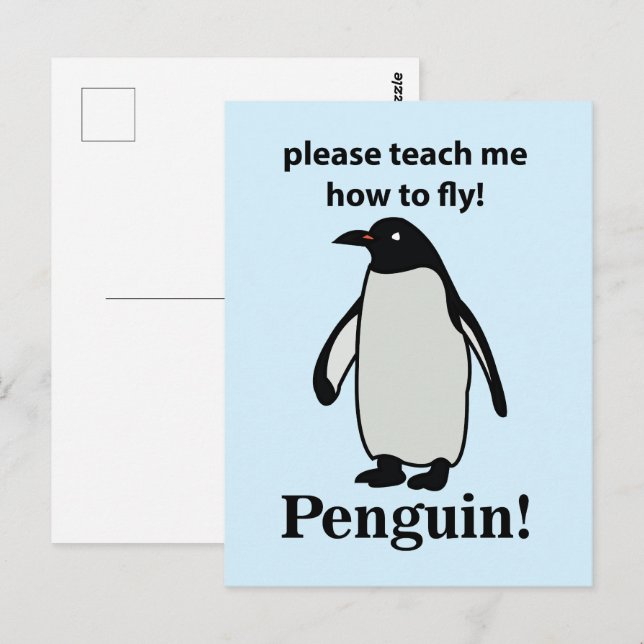 Pinguin bitte lehre mich, wie man den sonnigen Pin Postkarte (Vorne/Hinten)