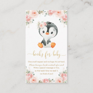 Pinguin Blush Pink Blume Blütenblätter für Kinder Begleitkarte