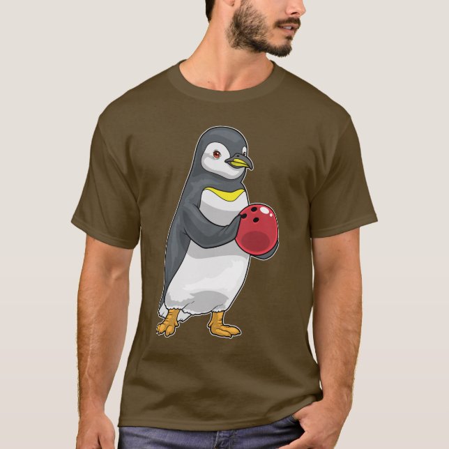 Pinguin Bowling Bowling Ball T-Shirt (Vorderseite)
