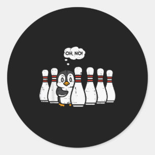 Pinguin Bowling Ns Oh Nein Lustiger Bowler Spieler Runder Aufkleber