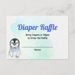Pinguin Boy Winter Diaper Raffekarte Begleitkarte