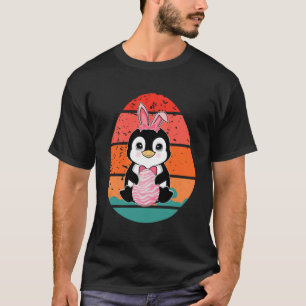 Pinguin Bunny Happy Ostereier Retro Männer Frauen  T-Shirt