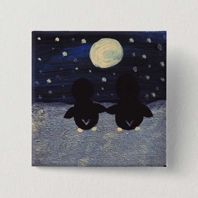 Pinguin By Moon Light Button (Vorderseite)