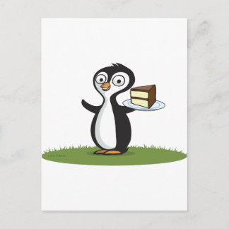 Pinguin Cake Postkarte