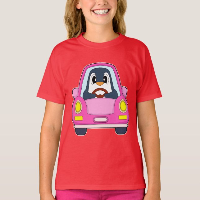 Pinguin Car T-Shirt (Vorderseite)