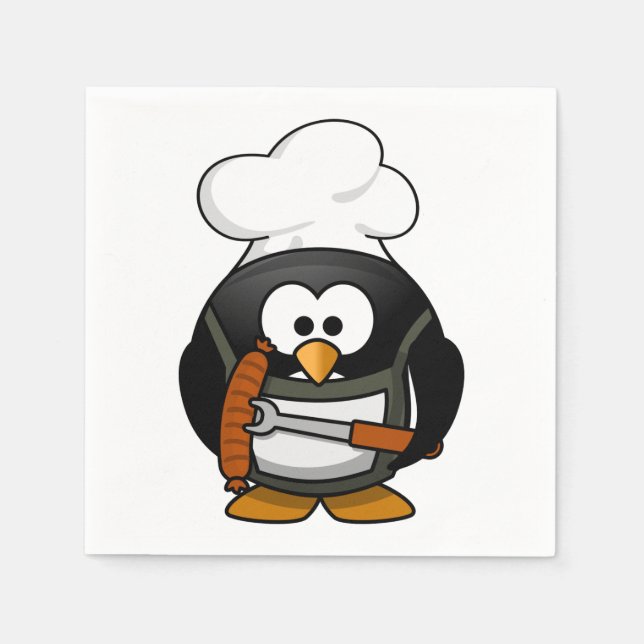 Pinguin-Cartoon 001 Serviette (Vorderseite)