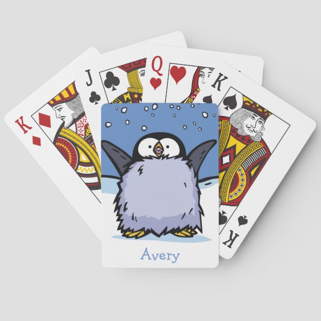 Pinguin Chick Happy Playing Card Spielkarten (Rückseite)