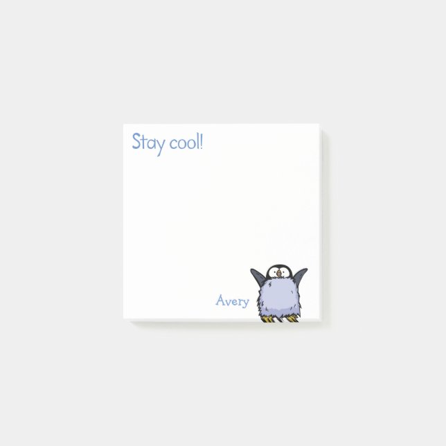 Pinguin Chick Happy Post-It-Notes Post-it Klebezettel (Vorderseite)