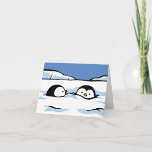 Pinguin Chick Snow Deep Grußkarte Karte