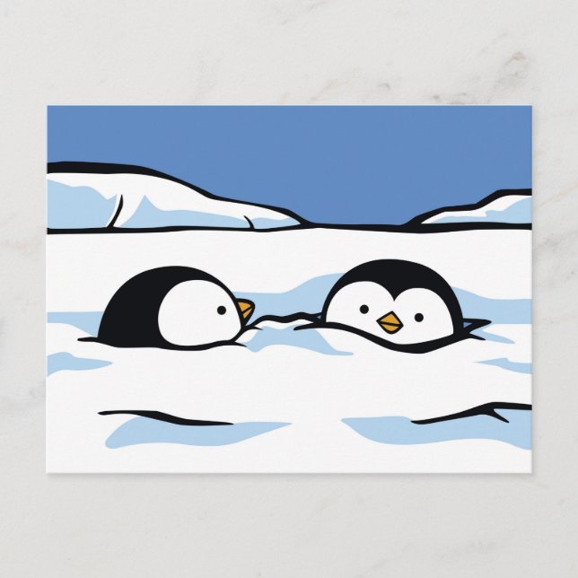 Pinguin Chick Snow Deep Post Card Postkarte (Vorderseite)