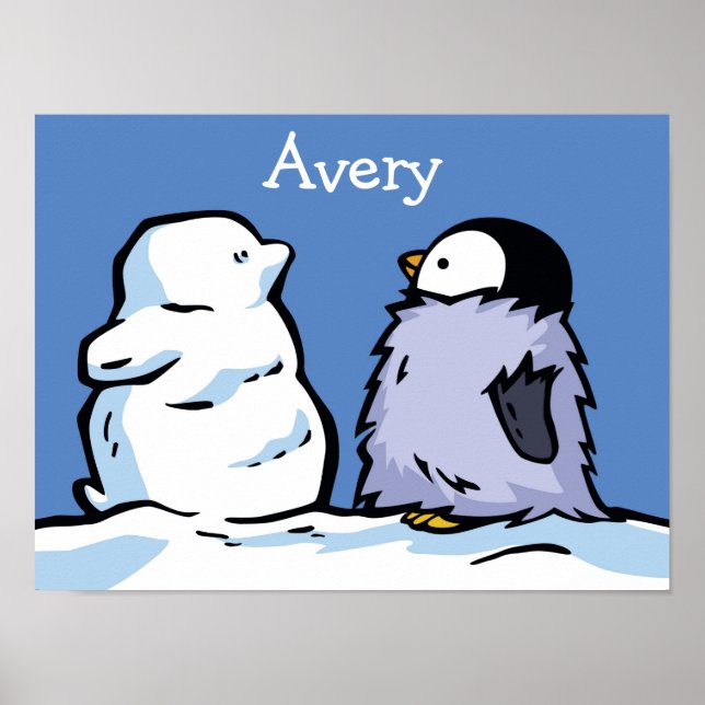 Pinguin Chick Snow Poster (Vorne)