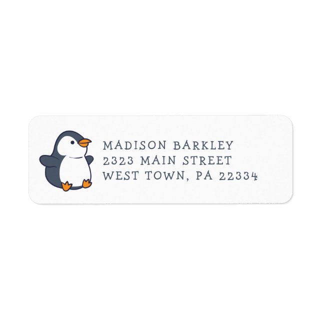 Pinguin Children's Adorable Return Address Label (Vorne)