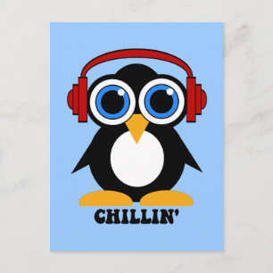 Pinguin Chillin Postkarte