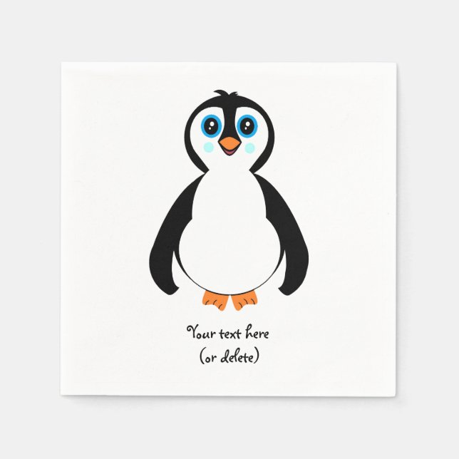 Pinguin Cocktail-Papierservietten Serviette (Vorderseite)
