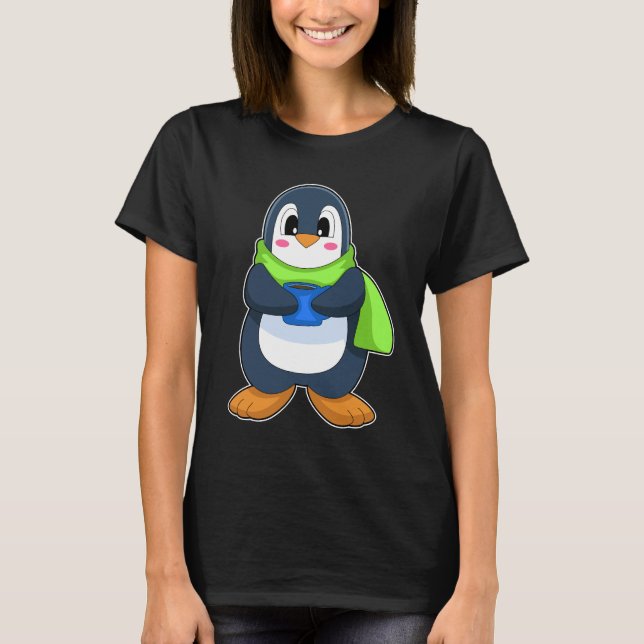 Pinguin Coffee Cup T-Shirt (Vorderseite)