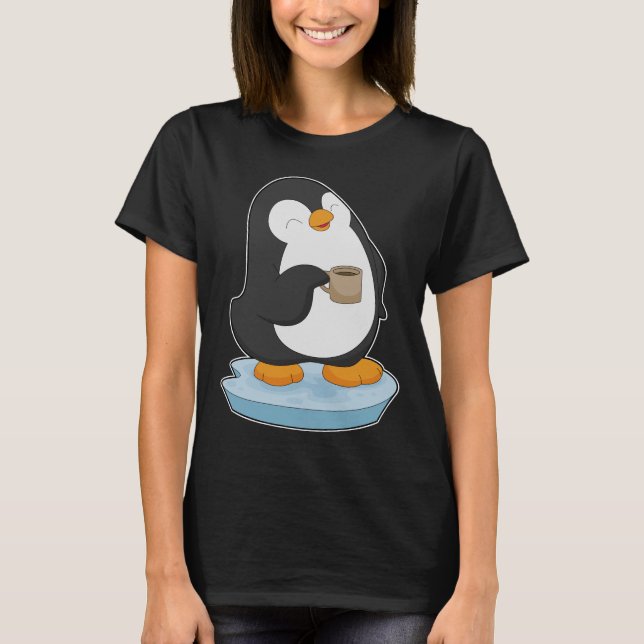 Pinguin Coffee Cup T-Shirt (Vorderseite)