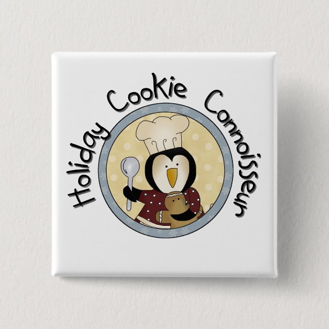 Pinguin Cookie Kenner T - Shirt und Geschenke Button (Vorderseite)