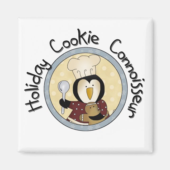 Pinguin Cookie Kenner T - Shirt und Geschenke Magnet (Vorne)