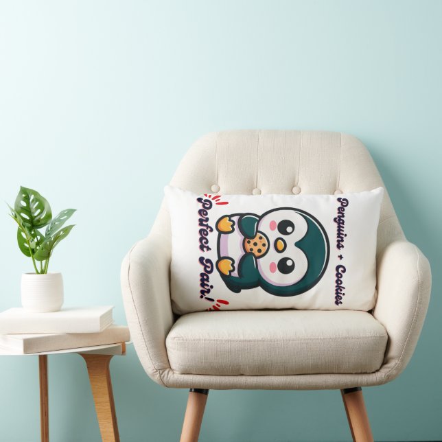 Pinguin-Cookies, niedliche Karikaturenschnaps Lendenkissen (Stuhl )