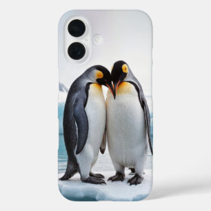 Pinguin Couple auf einem Eisberg iPhone 16 Hülle