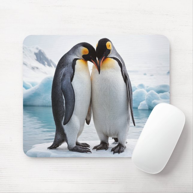 Pinguin Couple auf einem Eisberg Mousepad (Mit Mouse)
