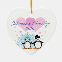 Pinguin Couple Christmas Ornament