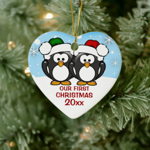 Pinguin Couple Erster Weihnachtsschmuck