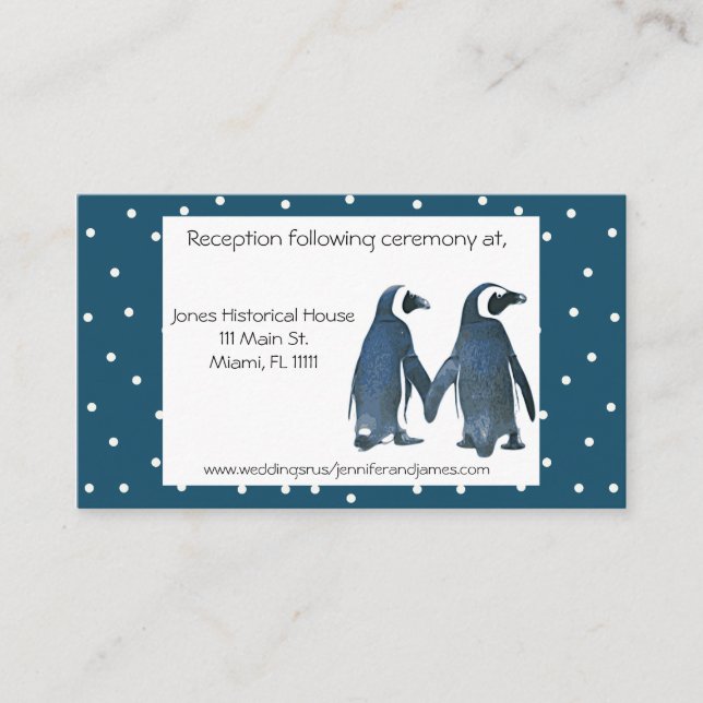 Pinguin Couple Wedding Karten (Vorderseite)