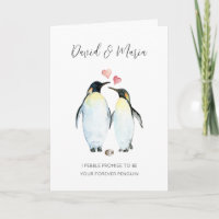 Pinguin Couple zum Jahrestag der Liebe