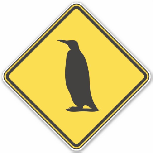 Pinguin Crossing Aufkleber (Vorderseite)