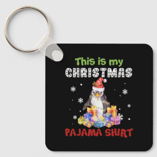Pinguin Das ist mein Weihnachts-Pyjama-Shirt Schlüsselanhänger