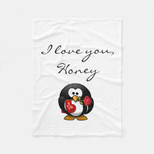 Pinguin der Liebe Blanket Fleecedecke