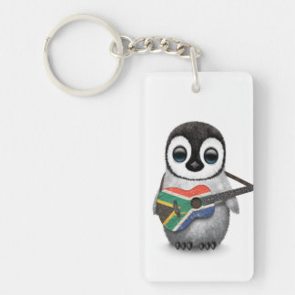 Pinguin, der südafrikanische Flaggen-Gitarre Schlüsselanhänger